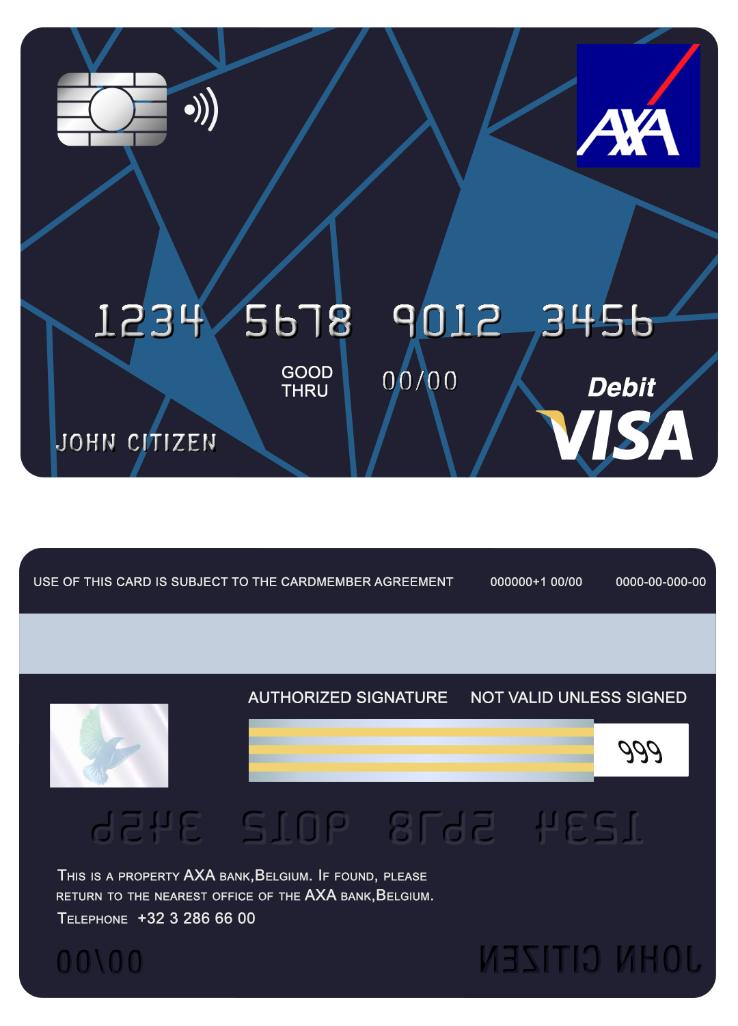 Belgium AXA visa card